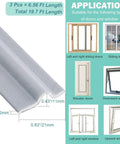 Three Pack Door Draft Stopper Sweep Set With Self Adhesive Weather Stripping And Window Seal Cuttable, diagram showing applications.