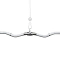 Multi Grip Curl Bar Attachment for Cable Machines hanging vertically with knurled grips, ideal for bicep training and low rows.