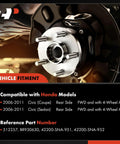 Rear Wheel Bearing and Hub Assembly for Honda Civic 2006 2011 L4 1.8L FWD With Four Wheel ABS 5 Lug Fit close-up view