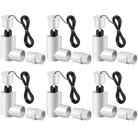 Six Pack Float Switch Kit For Easy Install And No Fuss Setup AC Float Switch With Three Quarters Inch Adapter And Six Foot Wire