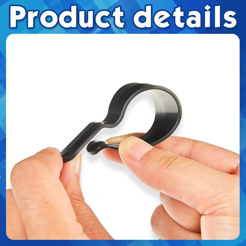 Close-up of hands holding a black clip from the 12 Pack Car Visor Clips For Sunglasses Holder And More Multipurpose Vehicle Visor Accessories