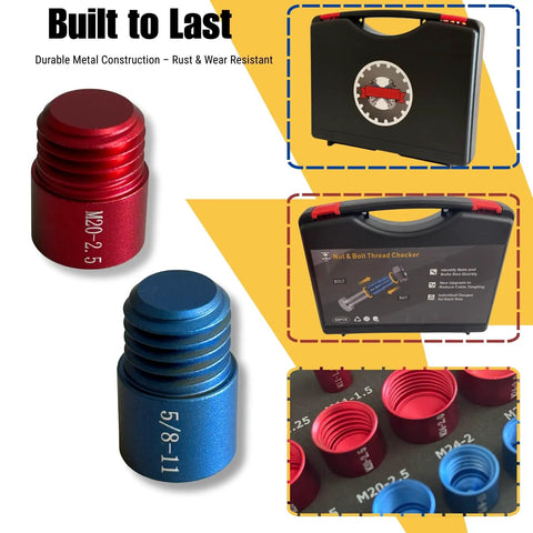 55-Piece Nut And Bolt Thread Checker Kit With 30 SAE And 25 Metric Sizes Aluminum Thread Gauge for auto repair M11 threads