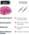 ALBO pink heat-shrink butt connectors, 22-16 AWG, 500pcs insulated copper wire splice terminals kit for auto/marine