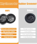 Comparison of 33-Piece Rubber Grommet Kit With Retractable Box Knife and other brands, highlighting quality and smooth finish.