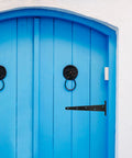 Heavy Duty 12 Inch Iron T Shape Door Hinges With Ball Bearing Hardware on a blue wooden gate