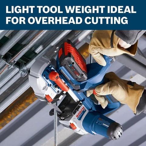 18V Compact Band Saw Bare Tool With A Lightweight 7.3 Pound Build For Tight Spaces And Overhead Cuts, installed overhead