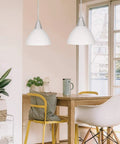 Adjustable Pendant Light With 15 Foot Cord And On Off Switch Frosted White Shade Ceiling Lamp For Living Room Bedroom Dining Hall Easy Install Plug In Ceiling Lighting Pack Of 2 over modern dining area