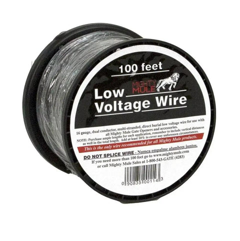 100 Foot Low Voltage 16 Gauge Wire For Outdoor Gates And Accessory Installations Direct Burial Ready UV Treated Black Cable