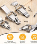 Super Tough Stainless Steel Spring Loaded Toggle Latches With Angle Hook For Toolbox Garage Cabinet And Barn Doors Rust Resistant Heavy Duty Locking Hasps Clamps Set Of 2 Pieces That Hold Up Big.., 59x35mm, with screws