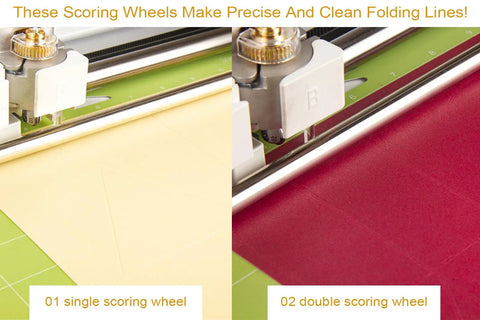 Heavy Duty Scoring Wheel Combo Pack Featuring Single And Double Quickswitch Tips A Straight Up Game Changer For Maker 4 3 Machines. Image shows single and double scoring wheels on a cutting machine.