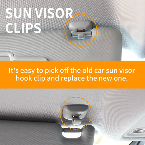Installation of Two Pack Audi Inner Sun Visor Clips Upgrade Car Visor Holder Hook in gray interior, OE Style 8U0857562A