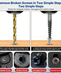 Get This Awesome 15 Piece Bolt Extractor Kit To Fix Broken Screws And Bolts Fast, Featuring Left Hand Drill Bits With Five Sizes Plus Backup Bits For Any Tough Job. Two-step screw extractor set, left-hand drill bit and extractor on broken screw
