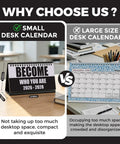 Coil Bound Small Desk Calendar 2026 2028 Black 24 Months July 2026 to June 2028 Inspirational Quotes Monthly Planner for School