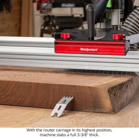 Slab Flattening Mill Pro Basic For Wood Slabs Up To 48.5 By 58 Inches leveling wood slab with router sled and dust collection