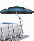 Go To Poolside Shade Umbrella For Above Ground Pools, Big Sunshade For Oval Or Rectangular Pools, Five Height And Angle Adjustable