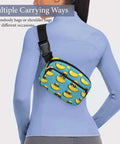 Crossbody Fanny Pack For Men And Women Adjustable Strap Belt Bag 300D Twill Construction Hands Free All Day Everyday Wear Cool Duck Sunglasses Print Small Waist Pack For Running Travel Workout