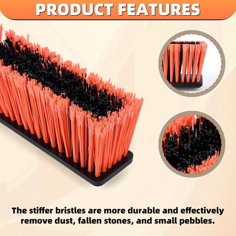 Close-up of stiff bristles on Beast Of A Heavy Duty Push Broom With 55 Inch Ergonomic Handle And 18 Inch Wide Head