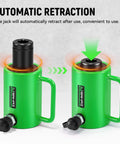 20 Ton Hydraulic Hollow Jack With 2 Inch Stroke Center Through-Hole Design Auto Retraction Ram Heavy Duty Workhorse For Lifting
