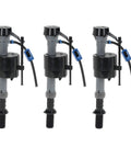 Premium Universal Toilet Fill Valve For Quiet, Powerful Flush, Adjustable Height 9 To 14 Inches, Roller Clamp Water Saving, 3 Pack