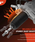 Close-up of hydraulic power steering rack and pinion for Honda Accord 2008-2012 LHD with dust boots and inner tie rods.