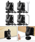 Eight Piece Cabinet Leg Levelers Heavy Duty Furniture Leveling Feet With Lock Nuts Sturdy Cold Rolled Steel For Cabinets Tables And Furniture Anti Slip Pad Height Adjustable Rotatable Thread Design Wide Bearing Base Prevents Slips And Scratches, 4-piece set with screws and wrench