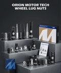 Heavy Duty M14x1.5 Lug Nuts With Sixty Degree Cone Seat And Socket Key Built Like A Tank For Trucks SUVs Upgrade Your Rig With This Sick 32 Piece Wheel Hardware Set Guaranteed To Grip Solid in a display, featuring assorted lug nut styles.