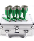 Diamond Core Drill Bit Kit With Vacuum Brazed Technology for Dry Drilling Tile Porcelain Ceramic Stone 11 piece set on case