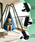 Heavy Duty Sensory Swing With Stand For Grown Ups X Shaped A Frame Anti Rust Weather Resistant Indoor Outdoor Pod Hammock Chair