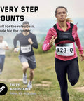 Woman running wearing Water Resistant Running Vest Chest Pack With Phone Holder Lightweight Training Pack