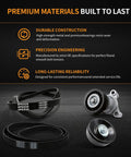 Drive Serpentine Belt Tensioner Pulley Assembly Kit Replaces 39083 For Chevy Trucks Cars with EPDM belts and pulleys