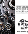 175 Piece Black C Clip Snap Ring Kit For Shafts And Pulleys External Circlips Retaining Rings in organizer box