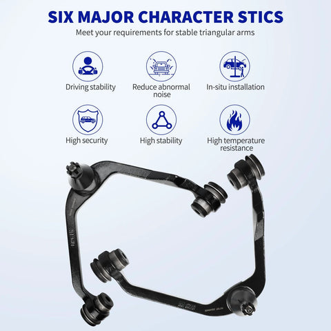 LCWRGS 12pc 2WD front suspension kit component: black metal control arm with bushings