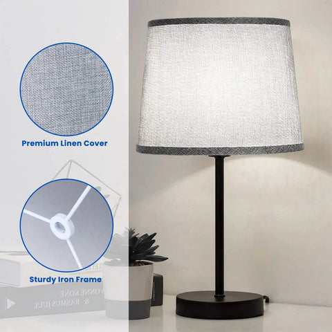 Drum Lampshade Set For Table And Floor Lamps Natural Linen Replacement Shades With Easy Assembly on black lamp