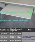 Under Desk Keyboard Tray Slides With Ball Bearing Runners 30cm 35cm 40cm Heavy Duty Extendable Rails shown under a desk.
