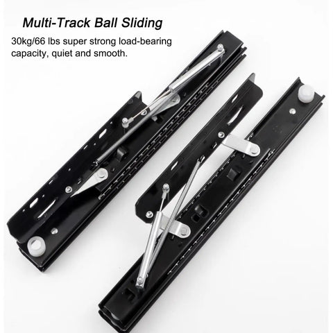 Heavy Duty Hidden Drawer Slides With Smooth As Butter Glide Versatile 16 Inch Furniture Guides For Kitchen Cabinets Desks And Workbenches Built Tough, black metal slides.