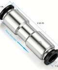 Pneumatic Push To Connect Check Valve One Way Fitting One Half Inch Inlet One Half Inch Outlet Nickel Plated Brass With NBR O Ring Seals For Air And Vacuum Pack Of Two