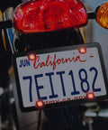 Motorcycle with 4Pack Reflective Red License Plate Screws With Nuts Springs And Washers High Visibility Fasteners