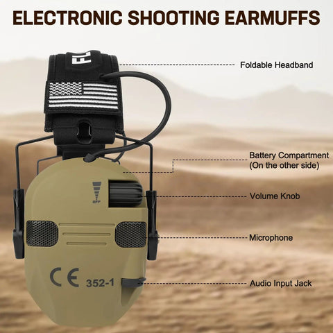 Electronic Ear Protection For Shooting With 5X Sound Amplification And Active Hearing Protection For Gun Range NRR 23dB