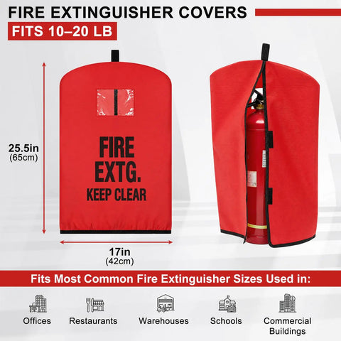Heavy Duty Fire Extinguisher Covers Squad Pack For 10 To 20 Pound Tanks Snug No Slip Dustproof Shield Against Scuffs And Scratches Top Shelf Gear For Warehouse Commercial Outdoor Sites Workhorse Grade Bulk Sleeve Set