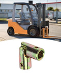 Built To Last Forklift Universal Joint Hinge For 350 351 352 Electric Forklifts, lubricated metal linkage in foreground