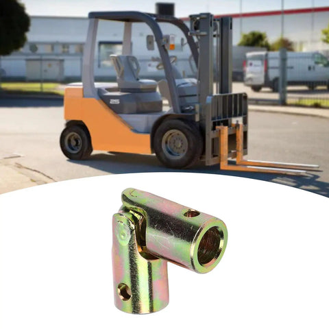 Built To Last Forklift Universal Joint Hinge For 350 351 352 Electric Forklifts, lubricated metal linkage in foreground