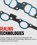 Engine Intake Manifold Gasket Set For Jeep Grand Cherokee And Compatible Ram And Chrysler Vehicles Premium Gasket Kit For LeakFree Seal And Easy Install black gasket set with blue sealing rings