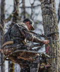 Hunter on Titan Sd Climbing Treestand With Roomier Design Bigger Top Seat Frame And Longer Foot Platform For Large Frame Hunters Supports Up To 350 Pounds