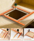 Heavy Duty Adjustable Rectangle Router Jig 21 Inch Aluminum Woodworking Template for precise mortise cutting on wood.