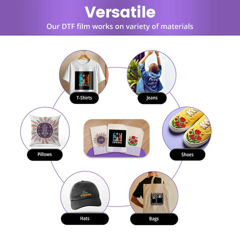 DTF Transfer Film A4 50 Sheets Premium Pro Grade Matte Double Sided PET Transfer Paper For Direct To Garment versatility