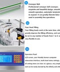 Desktop Automatic Liquid Filler Machine With Belt Conveyor, 4 Nozzle Digital Control System showing conveyor, filling heads, and operation panel.