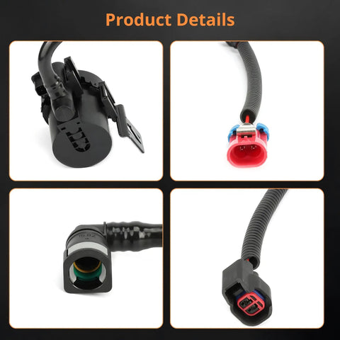 Details of EVAP Vapor Canister Vent Purge Valve Solenoid Replacement For GM SUVs and Trucks, connectors and valve close-up