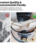 Three Pack Five To Eight Gallon Vacuum Filter Bags Type E and Type H in stainless steel vacuum drum, showing installation.