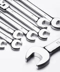Flexible Ratchet Wrench Set 12 Piece 8 To 19mm Wrenches With Flex Head Gear Ring Chrome Vanadium Steel Durable Chrome Finish