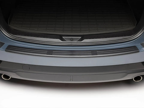 Mazda CX 5 Rear Bumper Topper Protector Black For 2017 To 2025 Models installed view on vehicle bumper